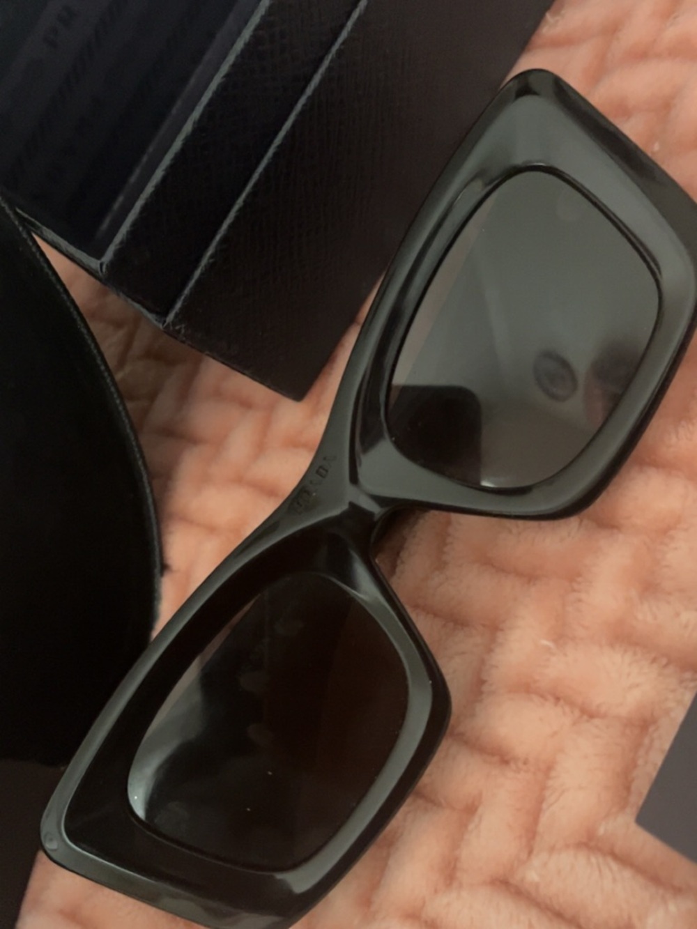 Prada Black Oversized Rectangular Sunglasses